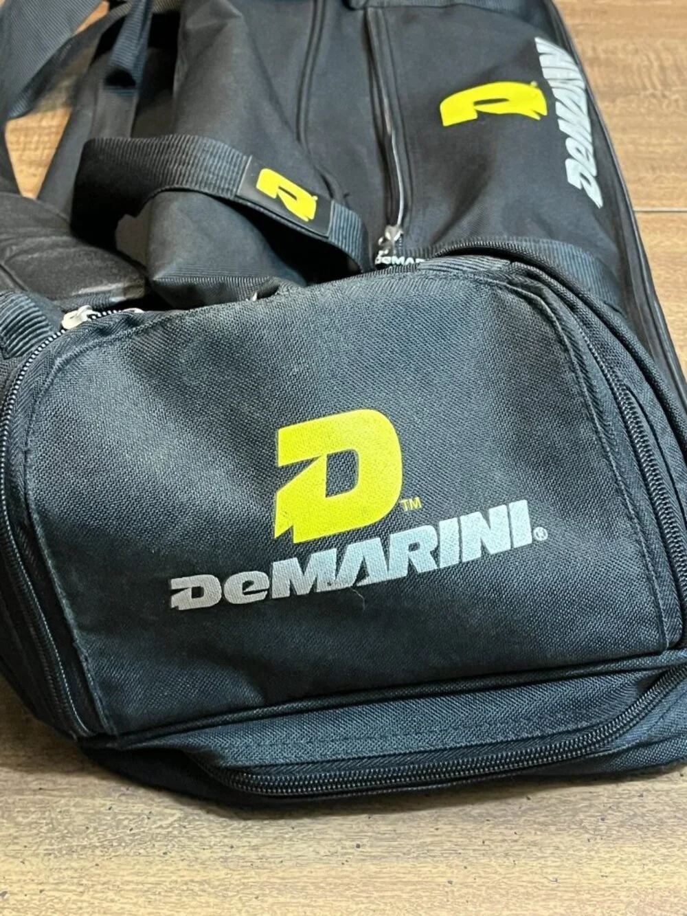 DeMarini Baseball Softball Duffle Equipment Bat Storage Bag Black Yellow 35